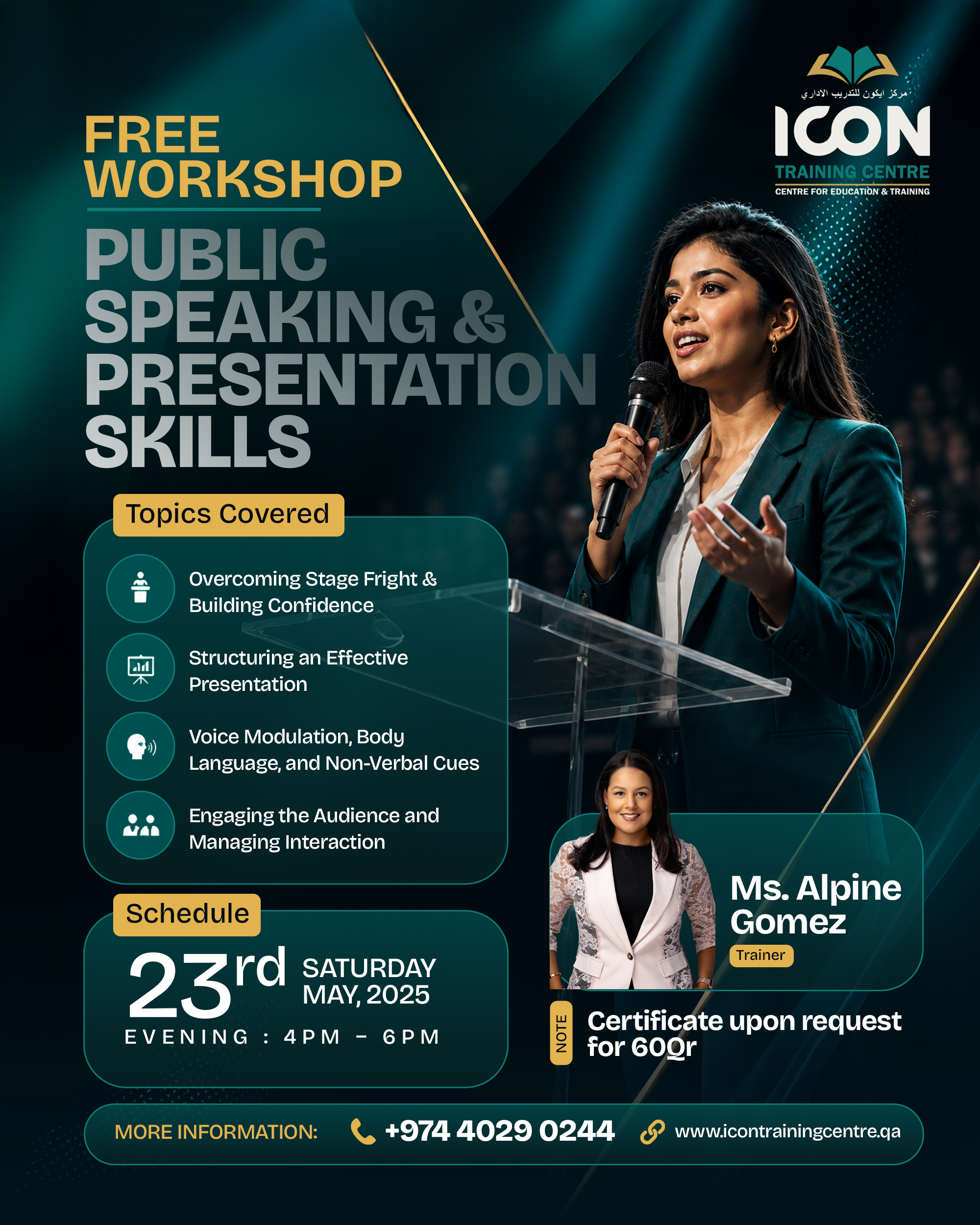 Icon Training Centre Workshop Poster Design — Social Media Posts by Mr. Malayali